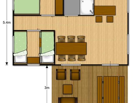 TENTE TOILE ET BOIS 5 personnes - LUXURY LODGE