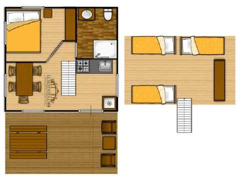 Tente en toile et en bois 5 personnes - GLAMPING LODGE