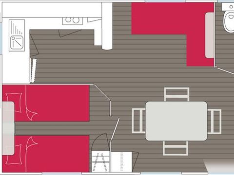 MOBILHOME 4 personnes - Savanah CONFORT -2 chambres 30m²- *Clim, terrasse, TV*