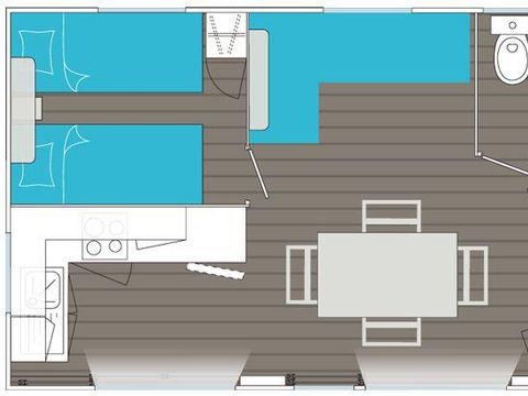 MOBILHOME 6 personnes - Grand Large CONFORT -2 chambres 30m²- *Clim, terrasse, TV*