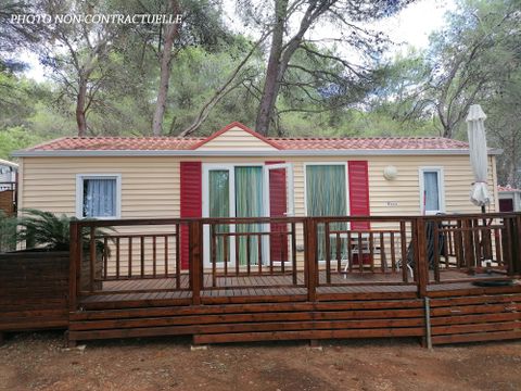 MOBILHOME 6 personnes - Florès 3 CONFORT -3 chambres 35m²- *Clim, terrasse, TV*