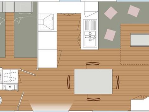 MOBILHOME 4 personnes - Blueberry  PREMIUM -2 chambres 27m²- *Clim, terrasse, TV*
