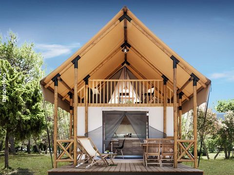 TENTE TOILE ET BOIS 4 personnes - Tente Glamping Safari Loft M - Village