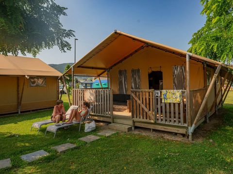 Tente en toile et en bois 5 personnes - Safari | 2 Ch. | 4/5 Pers. | Clim.