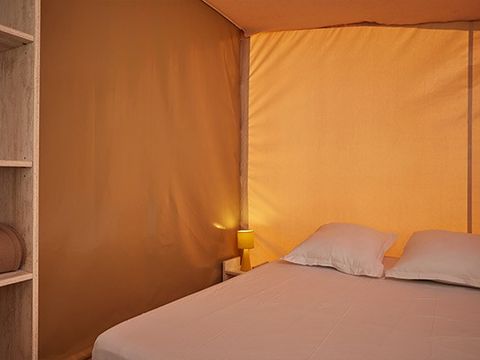 Tente en toile et en bois 5 personnes - Eco Lodge | 2 Ch. | 4/5 Pers. | Sans SDB