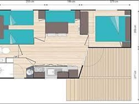 MOBILHOME 4 personnes - Mobil home  20m² - 2 chambres + terrasse semi couverte 7,50m²