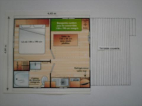 MOBILHOME 4 personnes - Mobil home 16m² - 1 chambre + terrasse couverte 10m²