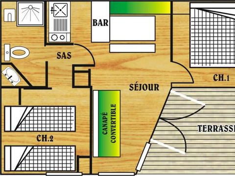 CHALET 2 personnes - Bois avec TV