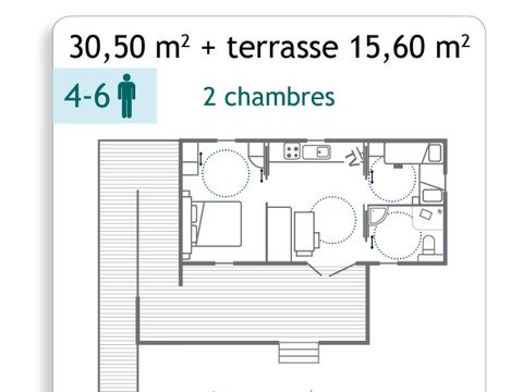 Mobilhome 6 personnes - PMR 4/6 personnes
