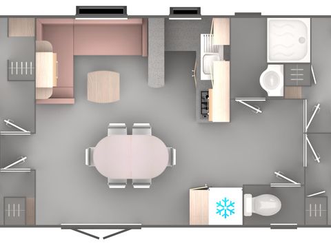 MOBILHOME 8 personnes - Mobil Home Essentiel 4 chambres 8 pers