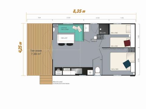 MOBILHOME 4 personnes - Loggia Bay - En arrivée le dimanche