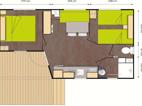 MOBILHOME 4 personnes - Ophéa - En arrivée le dimanche