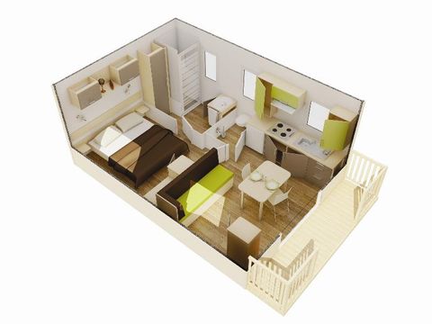 MOBILHOME 3 personnes - Cottage DUO