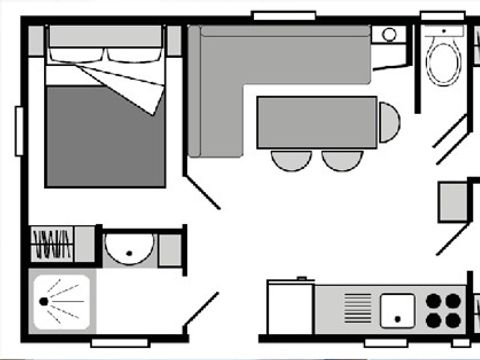 MOBILHOME 6 personnes - Comfort | 3 Ch. | 6 Pers. | Terrasse surélevée | Clim.