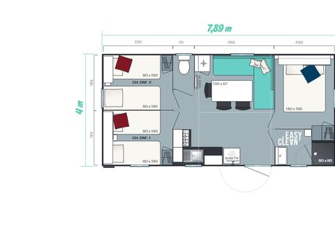 Mobilhome 6 personnes - Cottage Family