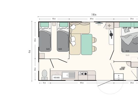 Mobilhome 5 personnes - Confort Plus - climatisé