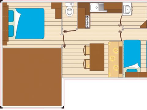 Mobilhome 7 personnes - Évasion - 2 chambres - 28m²