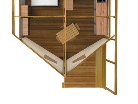 Bungalow toilé 4 personnes - Junior - 2 chambres - 17 m² - Sans sanitaires