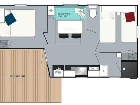 Mobilhome 5 personnes - Évasion - 2 chambres - 23m²