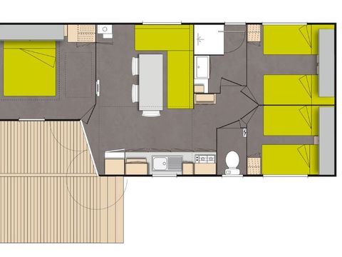 Mobilhome 6 personnes - Confort+ - 3 chambres - 35m²