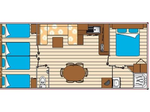 Mobilhome 6 personnes - Confort+ - 3 chambres - 35m²
