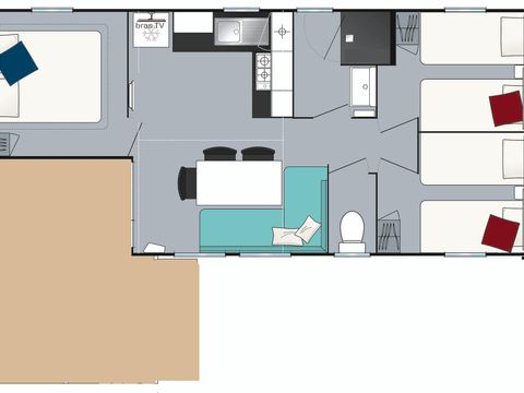 Mobilhome 8 personnes - Loisir+ - 3 chambres - 30m²