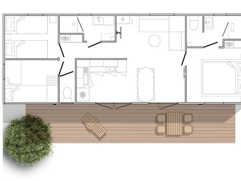 Mobilhome 6 personnes - Mahana - 3 chambres - 2 salles de bain 40m²