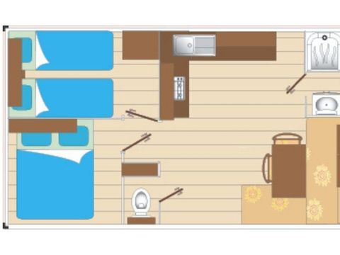 Mobilhome 4 personnes - Cocoon - 2 chambres - 21m²