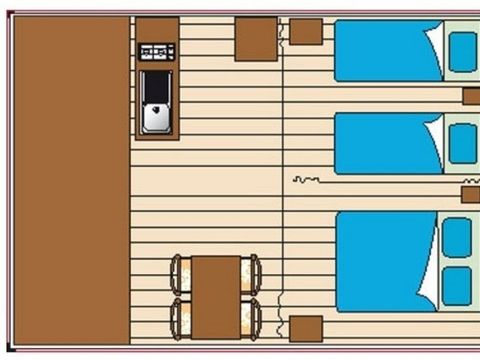 BUNGALOW TOILÉ 5 personnes - Sahari 2 chambres 19m² - sans sanitaires