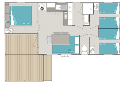 MOBILHOME 6 personnes - Mobil-home Loisir+ 6 personnes 3 chambres 30m²