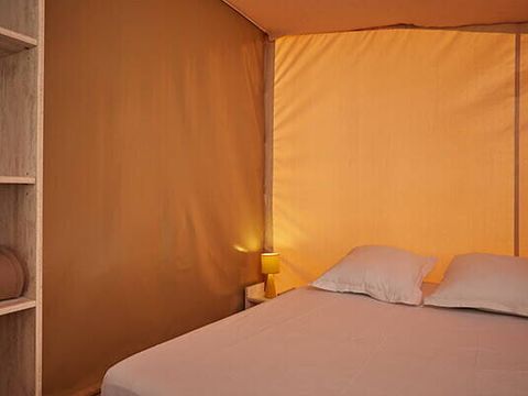 Tente en toile et en bois 5 personnes - Tente Eco Lodge | 2 Ch. | 4/5 Pers. | Terrasse simple