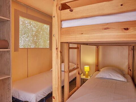 Tente en toile et en bois 5 personnes - Tente Eco Lodge | 2 Ch. | 4/5 Pers. | Terrasse simple
