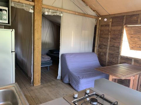 MOBILHOME 5 personnes - Cabane Lodge sur Pilotis 34m² 2 chambres + terrasse