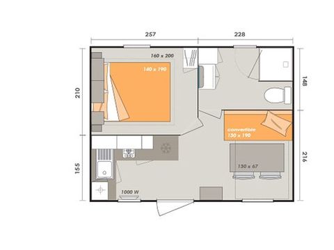 MOBILHOME 2 personnes - Texas 1