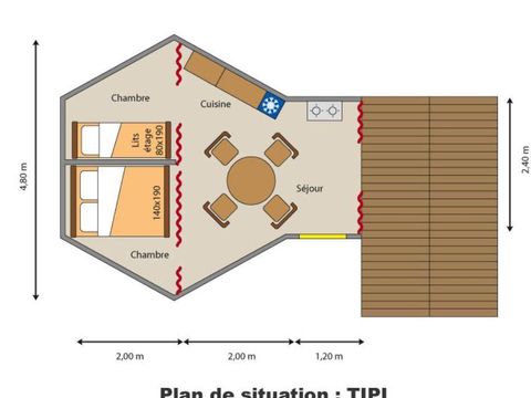 BUNGALOW 4 personnes - Tipi toilé 18m² - sans sanitaires