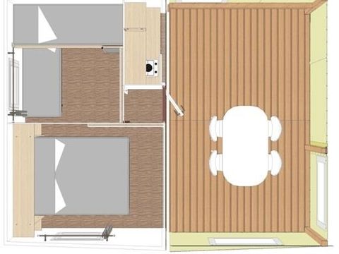MOBILHOME 4 personnes - Cottage Toilé 21m² - sans sanitaire
