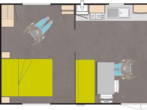 MOBILHOME 4 personnes - 2 chambres - Terrasse (PMR)