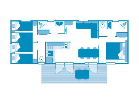 MOBILHOME 6 personnes - COTTAGE VUE OCEAN 6p 3ch Premium