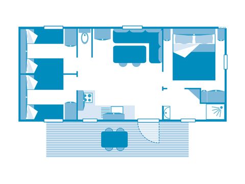 MOBILHOME 6 personnes - COTTAGE 6p 3ch ***<br/>