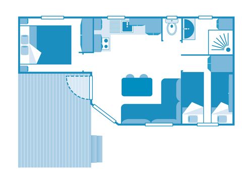 MOBILHOME 5 personnes - COTTAGE 4/5p 2ch ***