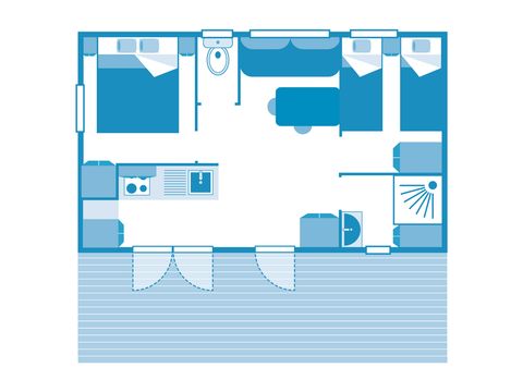 MOBILHOME 4 personnes - COTTAGE Doëlan 4p 2ch ***