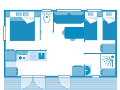 MOBILHOME 6 personnes - Cottage Doëlan 4p 2ch ***