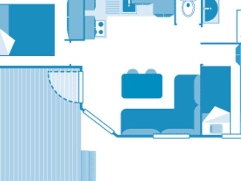 Mobilhome 6 personnes - Cottage 4/5p 2ch ***