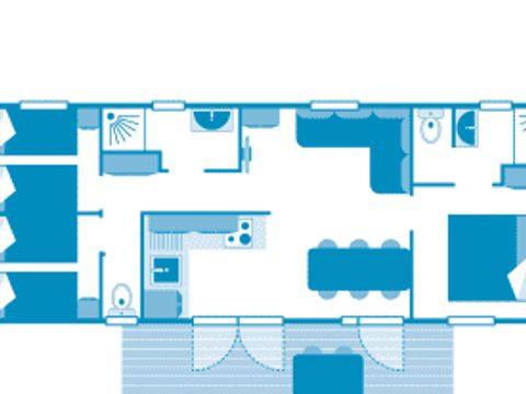 Mobilhome 6 personnes - Cottage Korrigan 6p 3ch Premium