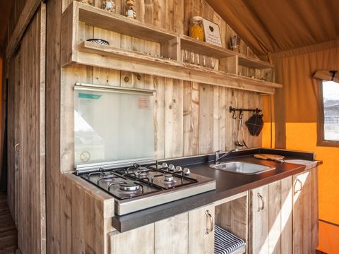 Tente en toile et en bois 6 personnes - Tente safari Mouette