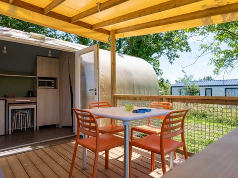 Tente en toile et en bois 4 personnes - Chalet tente Crevette