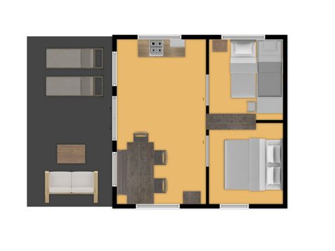 Hébergement 5 personnes - Tente safari Rouget