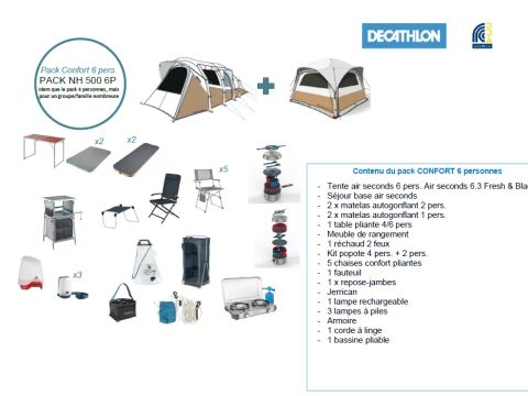 TENTE 6 personnes - LE « PRET A CAMPER » sans sanitaires