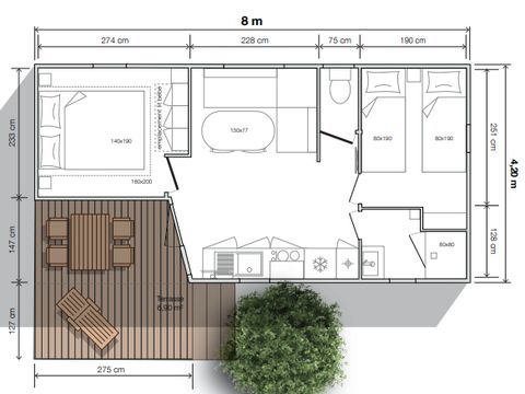 MOBILHOME 4 personnes - O'hara 784 TG