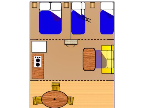 Tente en toile et en bois 5 personnes - Safaritent sans sanitaires